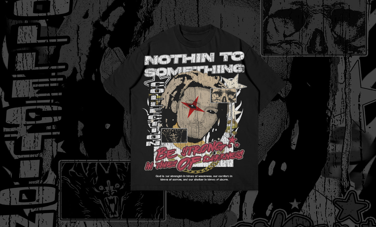 NTS “In Times of Darkness” XXIV Tee — Black/Red
