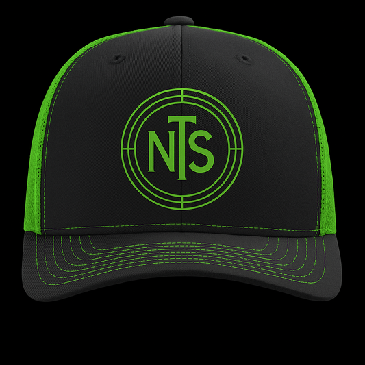 NTS Neon Edge Trucker – Charcoal/Volt Green